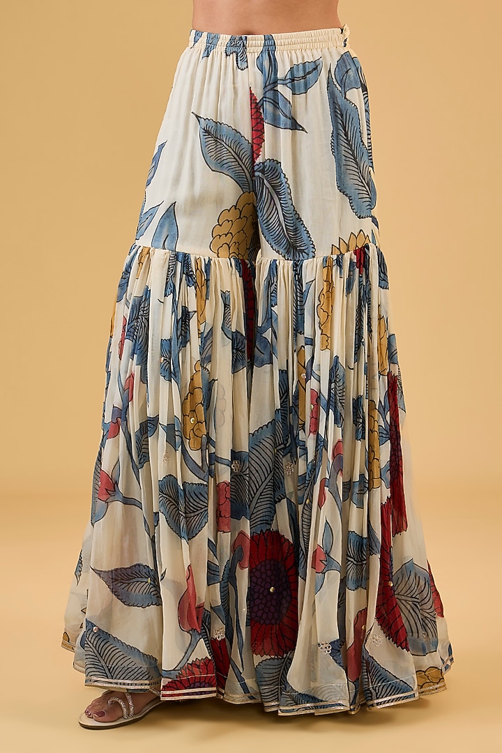 Multi-Colored Synthetic Digital Printed Gharara Set by Kisneel by Pam at Pernia's Pop Up Shop