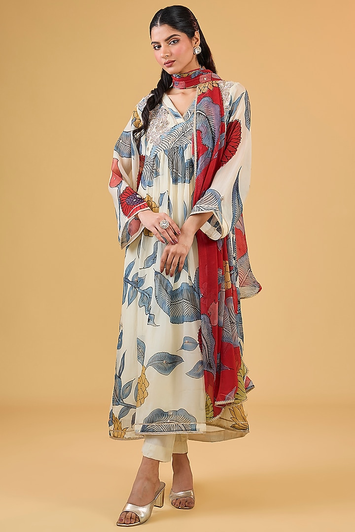 Multi-Colored Synthetic Digital Printed Kurta Set by Kisneel by Pam at Pernia's Pop Up Shop