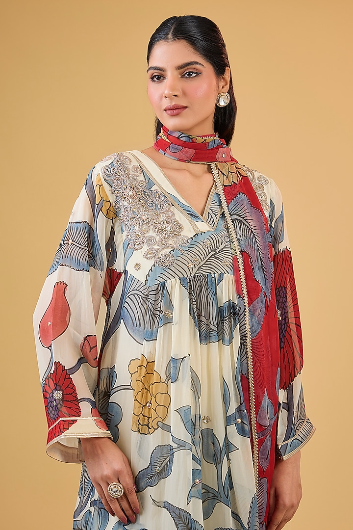 Multi-Colored Synthetic Digital Printed Kurta Set by Kisneel by Pam at Pernia's Pop Up Shop