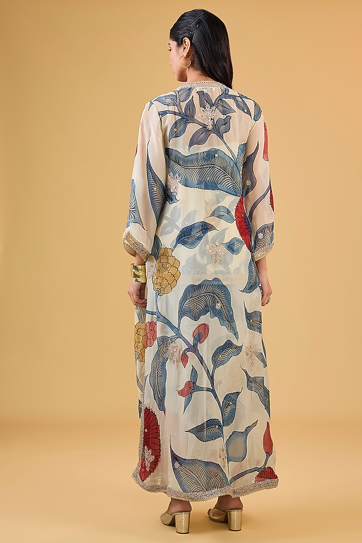 Multi-Colored Organza Digital Printed Jacket Set by Kisneel by Pam at Pernia's Pop Up Shop