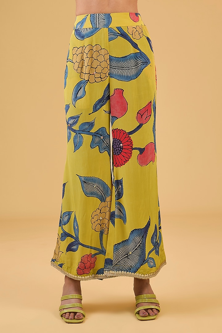 Mustard Synthetic Digital Printed Halter Kurta Set by Kisneel by Pam at Pernia's Pop Up Shop