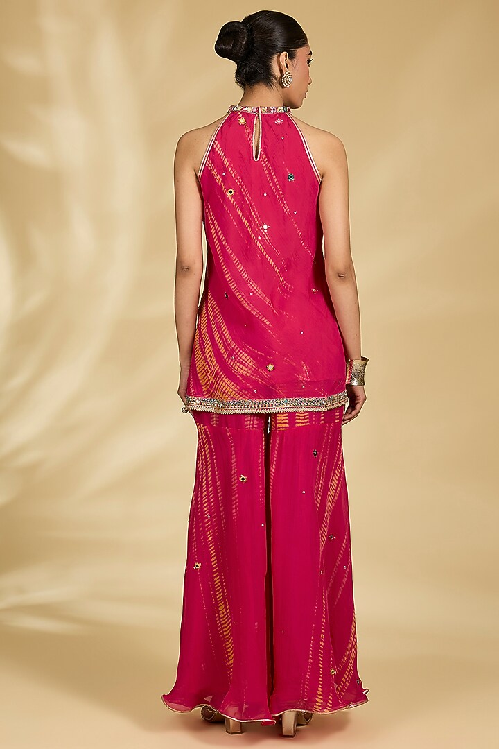 Fuchsia Organza Gharara Set by Kisneel by Pam at Pernia's Pop Up Shop
