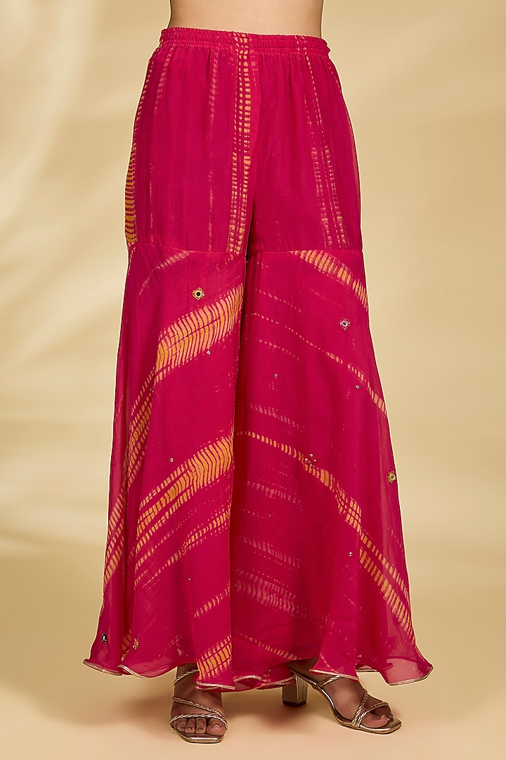 Fuchsia Organza Gharara Set by Kisneel by Pam at Pernia's Pop Up Shop