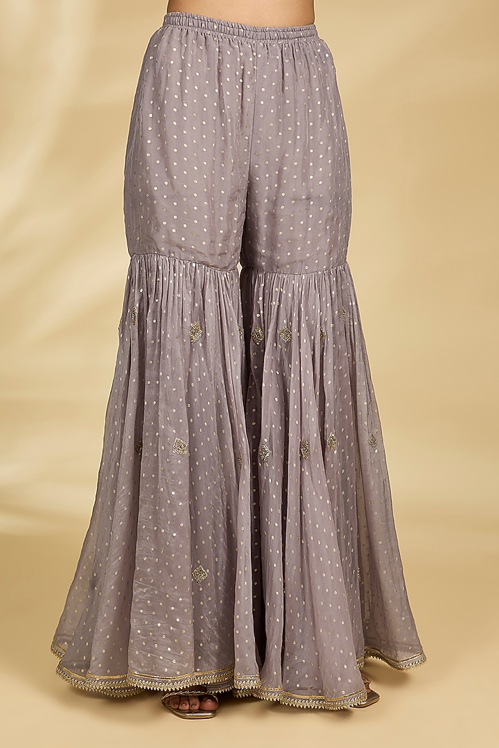 Lavender Organza Gharara Set by Kisneel by Pam at Pernia's Pop Up Shop