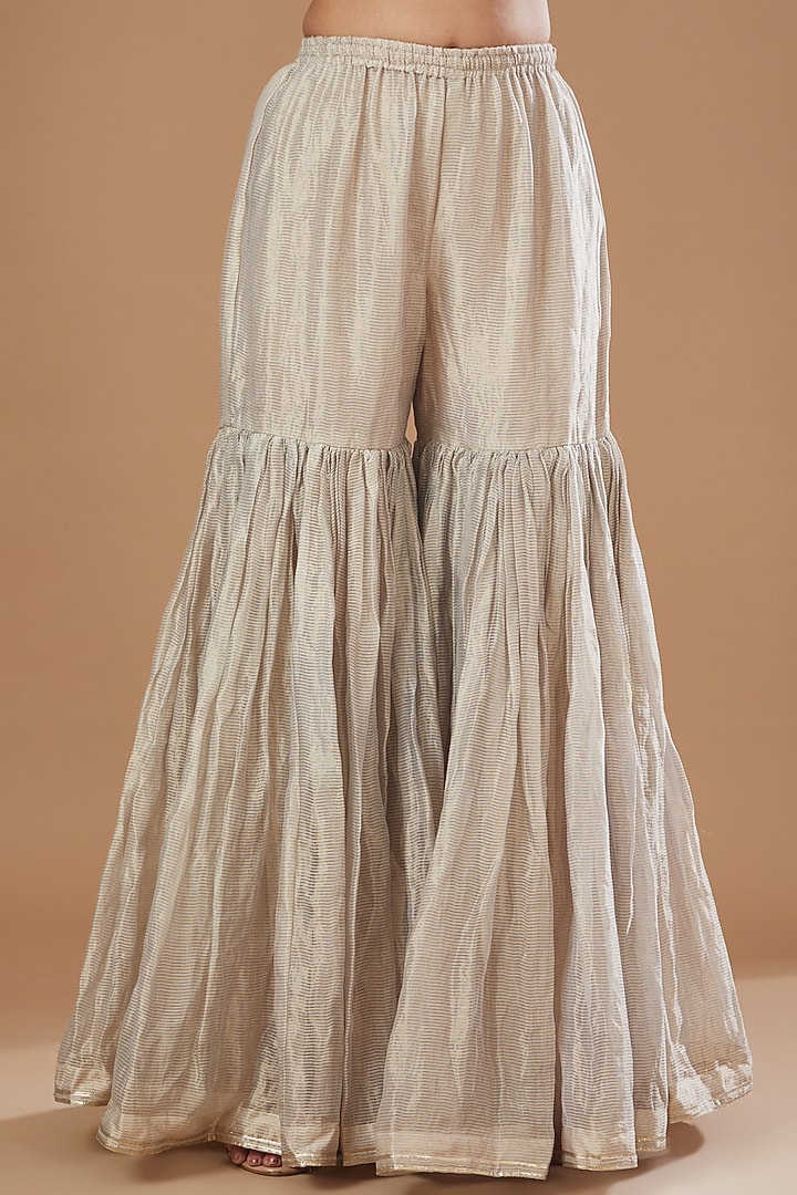 Silver Tissue Gharara Set by Kisneel by Pam at Pernia's Pop Up Shop
