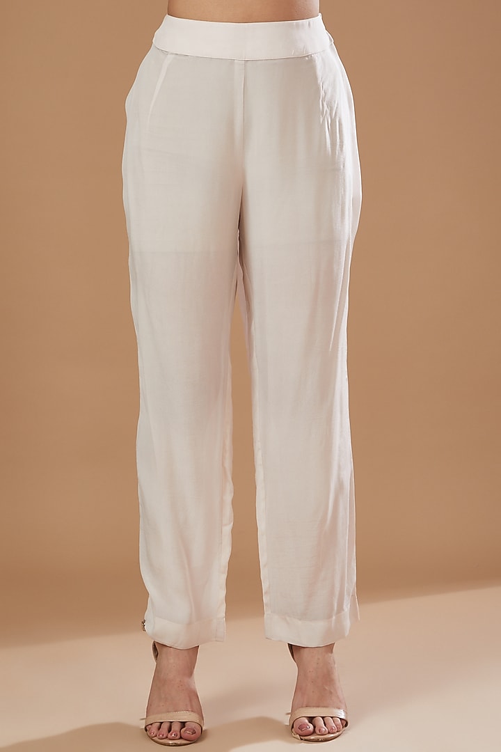 Pink Organza Embroidered Kurta Set by Kisneel by Pam at Pernia's Pop Up Shop