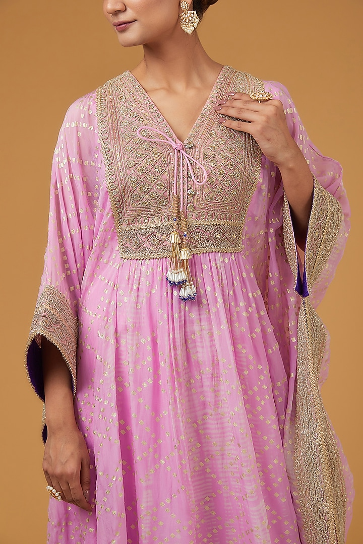 Lavender Viscose Organza Kaftan Set by Kisneel by Pam at Pernia's Pop Up Shop
