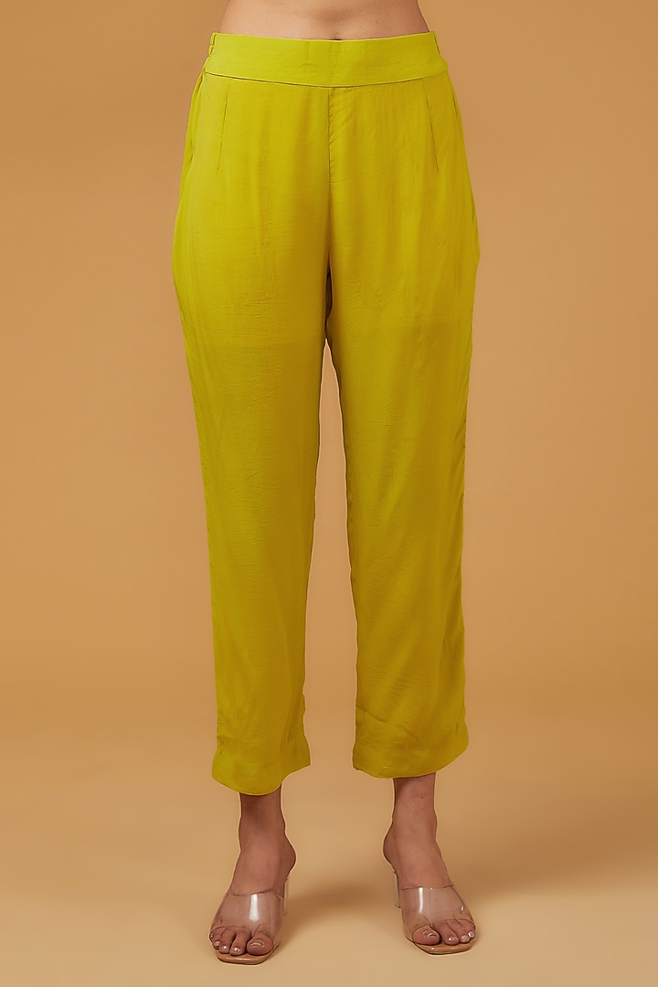 Mustard Viscose Organza Kaftan Set by Kisneel by Pam at Pernia's Pop Up Shop