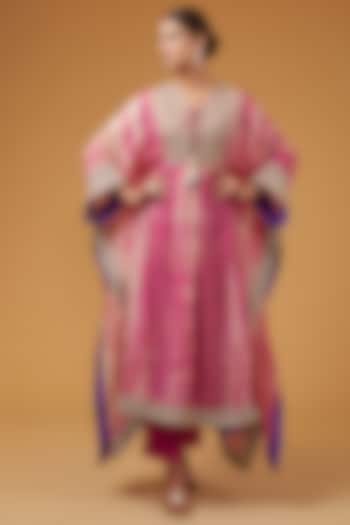 Light Fuchsia Viscose Organza Kaftan Set by Kisneel by Pam at Pernia's Pop Up Shop