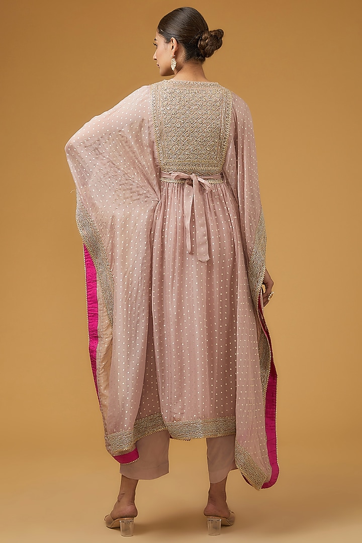 Light Lavender Viscose Organza Kaftan Set by Kisneel by Pam at Pernia's Pop Up Shop