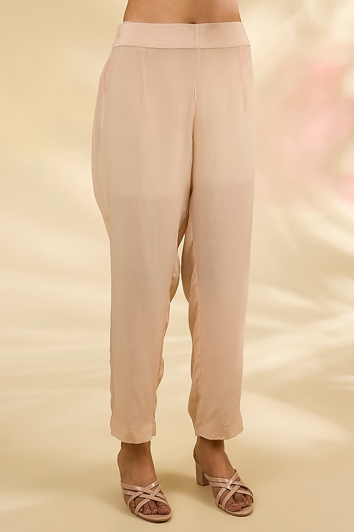 Champagne Organza Dori Embroidered Kurta Set by Kisneel by Pam at Pernia's Pop Up Shop
