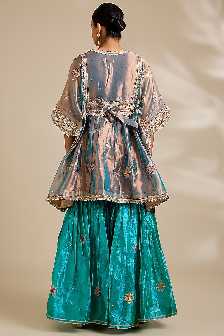 Blue Tissue Gharara Set by Kisneel by Pam at Pernia's Pop Up Shop