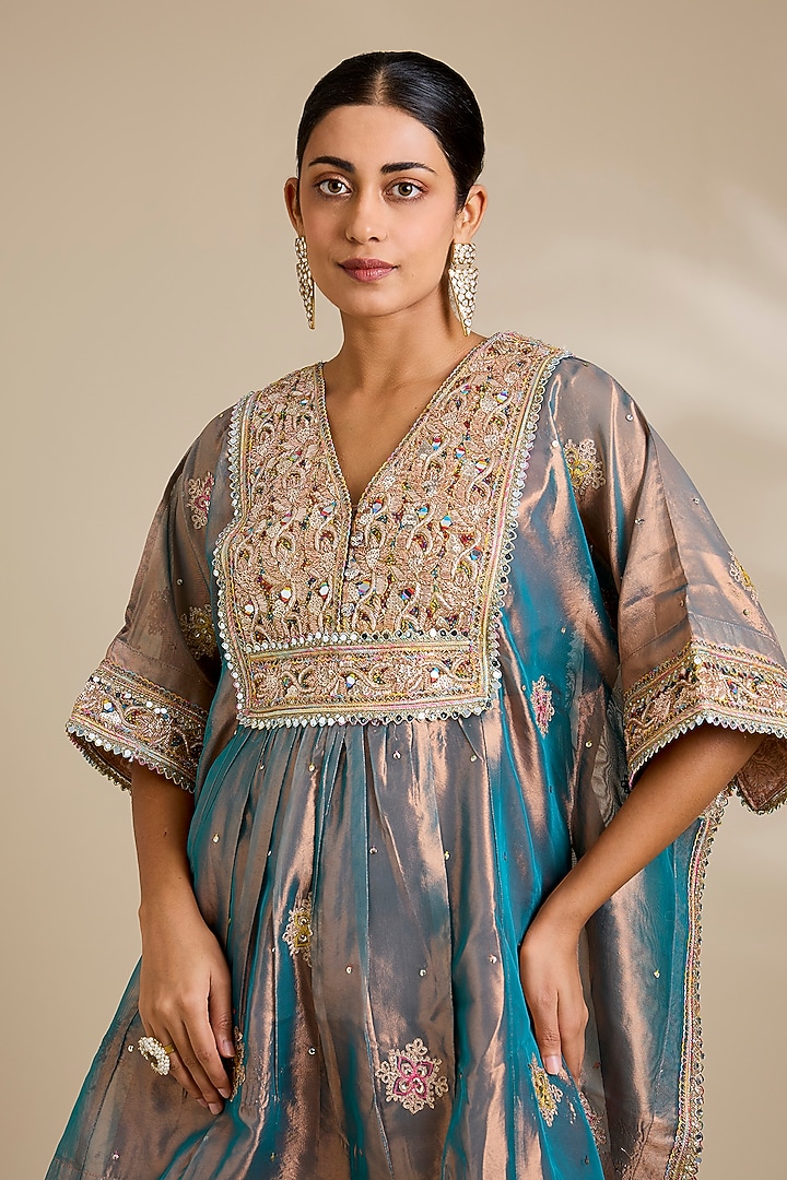Blue Tissue Gharara Set by Kisneel by Pam at Pernia's Pop Up Shop