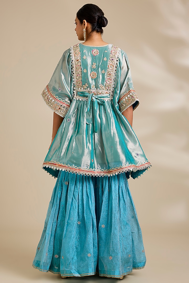 Blue Tissue Gharara Set by Kisneel by Pam at Pernia's Pop Up Shop
