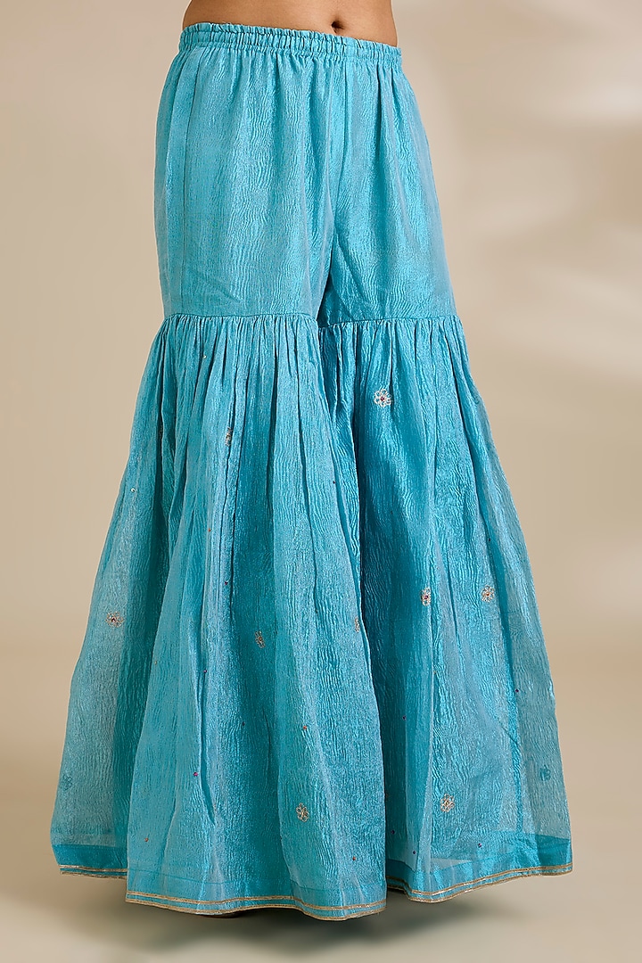 Blue Tissue Gharara Set by Kisneel by Pam at Pernia's Pop Up Shop