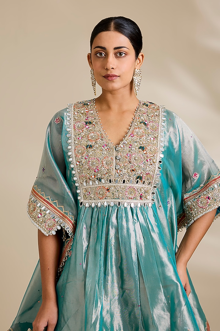 Blue Tissue Gharara Set by Kisneel by Pam at Pernia's Pop Up Shop
