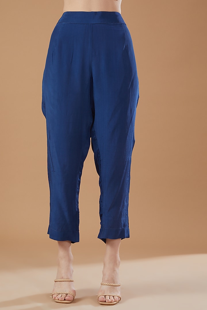 Blue Chiffon Tie-Dye Straight Kurta Set by Kisneel by Pam at Pernia's Pop Up Shop