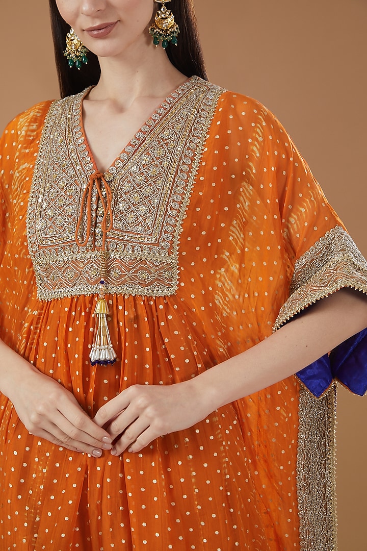 Orange Organza Gharara Set by Kisneel by Pam at Pernia's Pop Up Shop