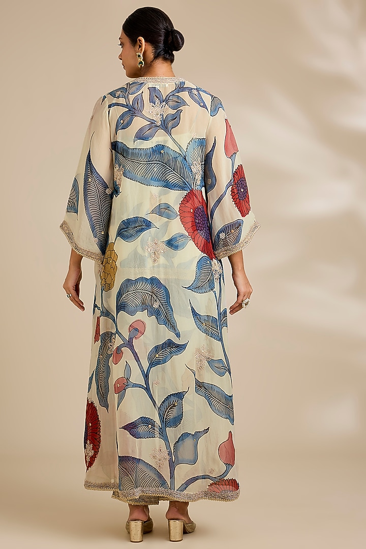 Multi-Colored Organza Digital Printed Jacket Set by Kisneel by Pam at Pernia's Pop Up Shop