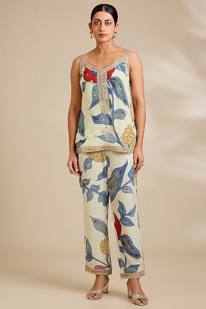 Multi-Colored Organza Digital Printed Jacket Set by Kisneel by Pam at Pernia's Pop Up Shop