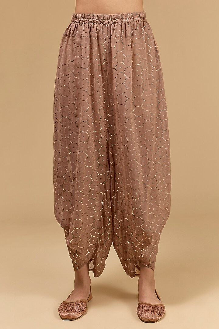 Cream Chinon Dori Embroidered Kaftan Set by Kisneel by Pam at Pernia's Pop Up Shop