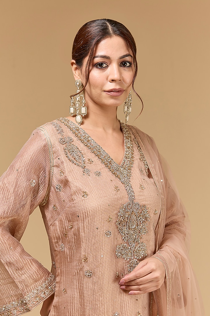 Pink Tissue Gharara Set by Kisneel by Pam at Pernia's Pop Up Shop