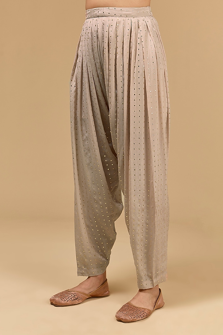 Rose Pink Tissue Dori Embroidered Kurta Set by Kisneel by Pam at Pernia's Pop Up Shop
