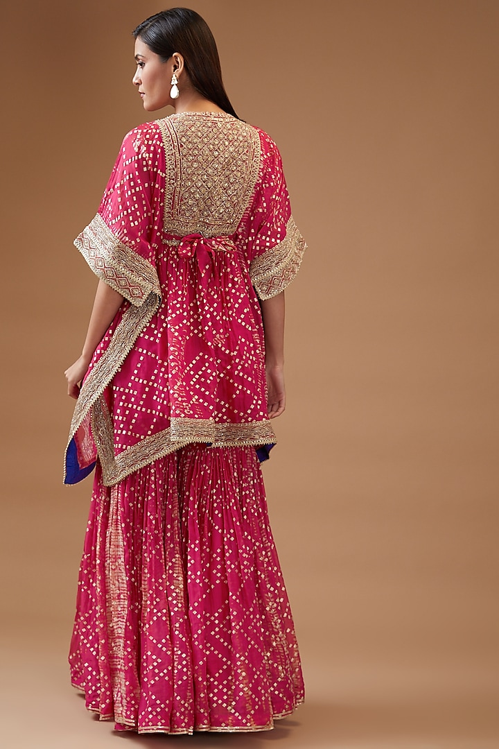 Fuchsia Organza Printed Kaftan Set by Kisneel by Pam at Pernia's Pop Up Shop