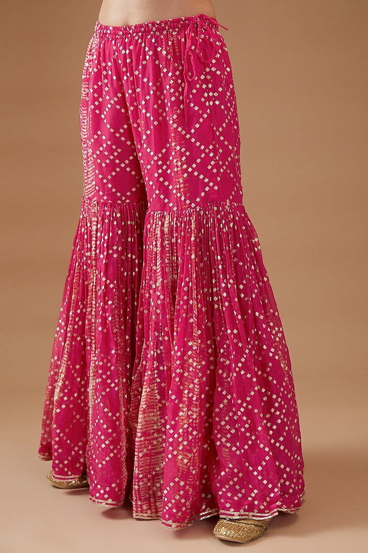 Fuchsia Organza Printed Kaftan Set by Kisneel by Pam at Pernia's Pop Up Shop