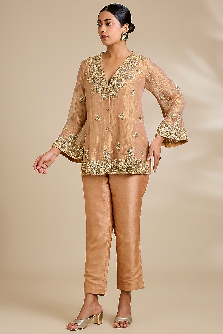 Gold Peach Tissue Co-Ord Set by Kisneel by Pam at Pernia's Pop Up Shop