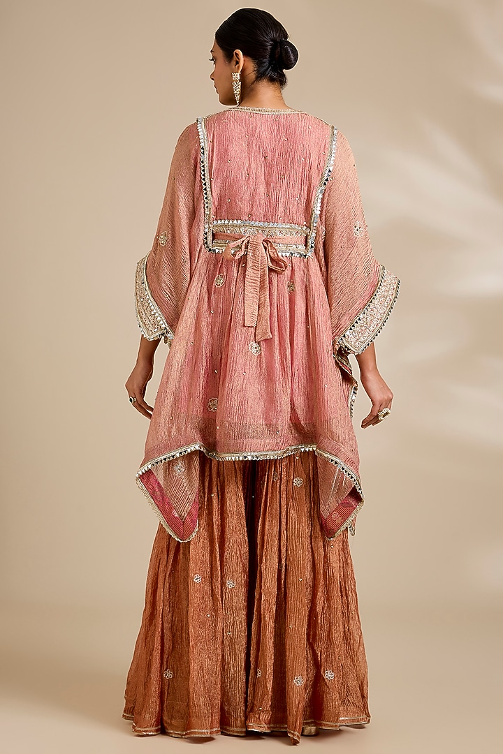 Pink Tissue Wedding Sharara Set by Kisneel by Pam at Pernia's Pop Up Shop