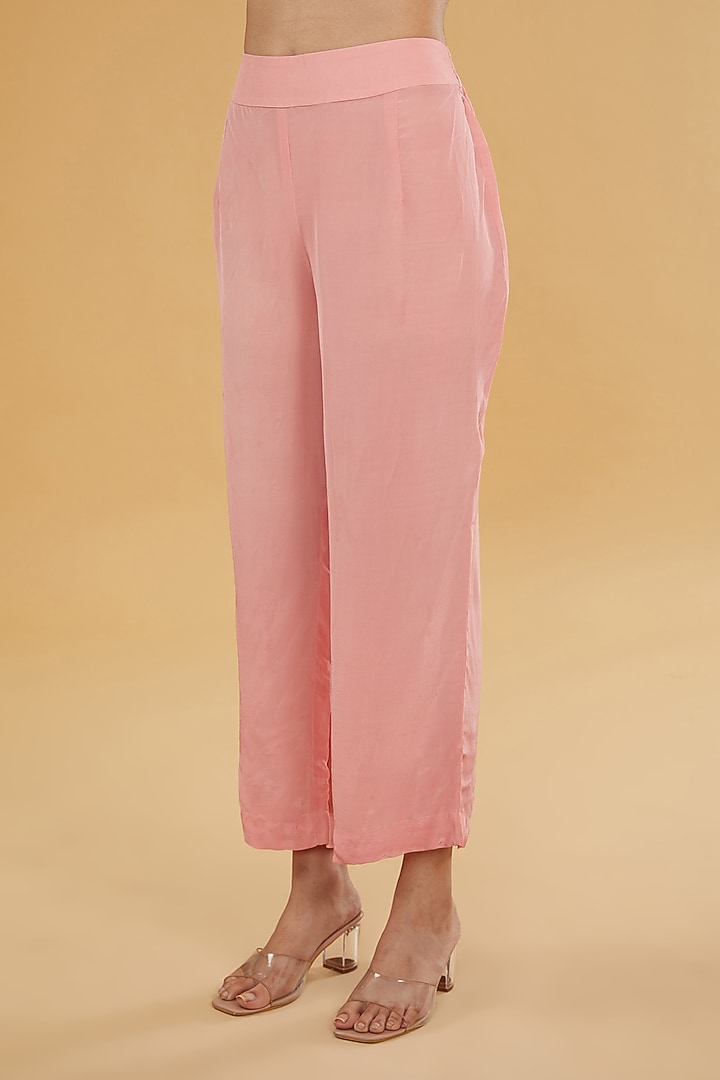 Pink Organza Sequins Embroidered & Marble Printed Kurta Set by Kisneel by Pam at Pernia's Pop Up Shop