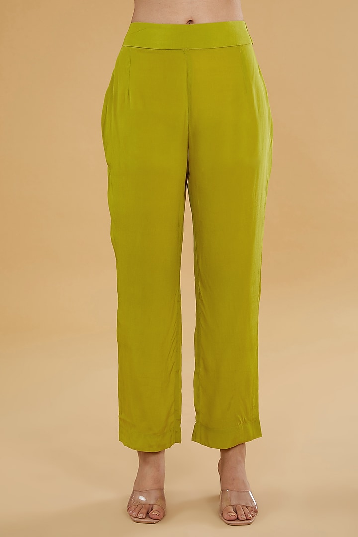 Lime Green Organza Kaftan Set by Kisneel by Pam at Pernia's Pop Up Shop