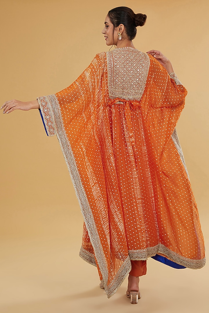 Orange Organza Kaftan Set by Kisneel by Pam at Pernia's Pop Up Shop