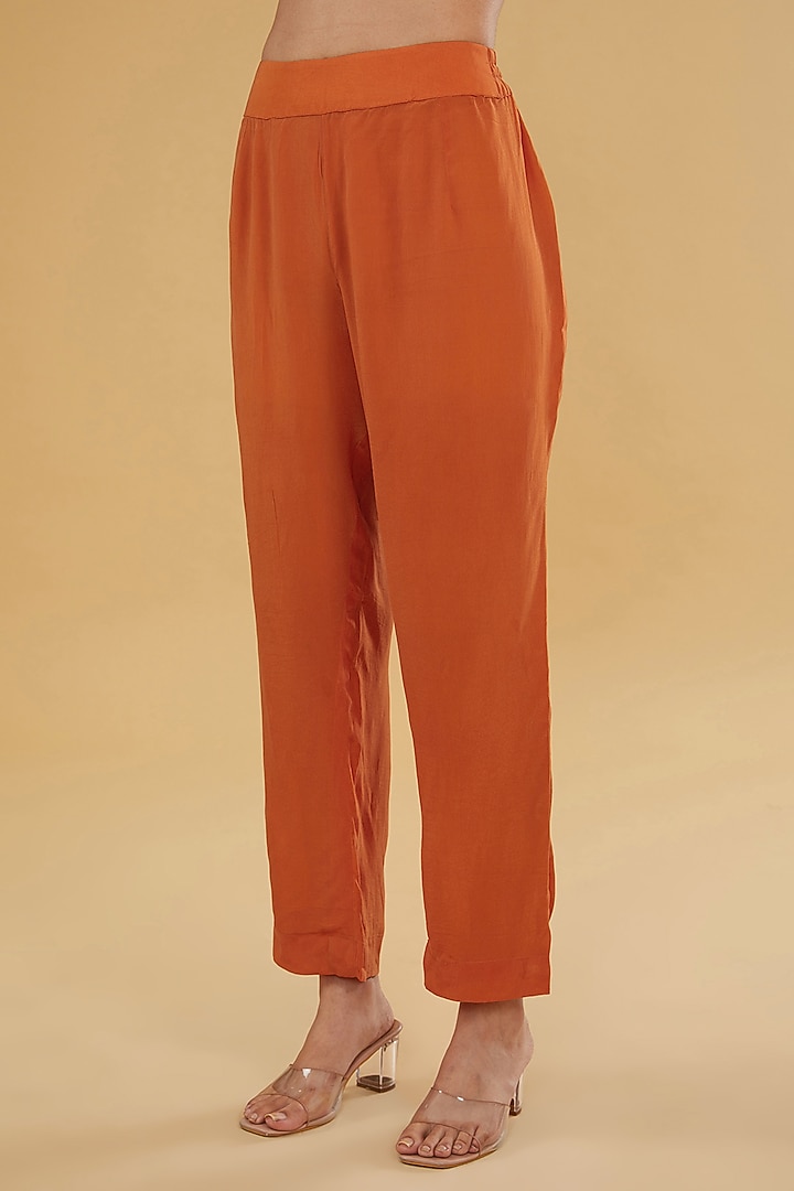 Orange Organza Kaftan Set by Kisneel by Pam at Pernia's Pop Up Shop