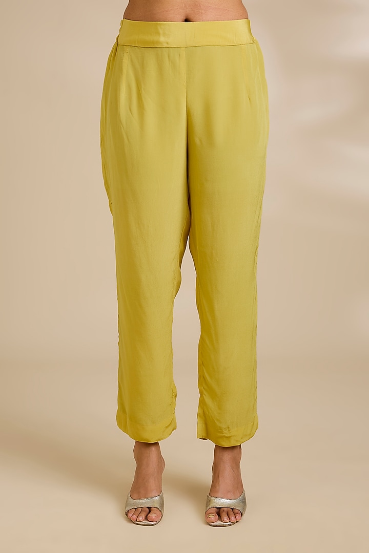 Yellow Chiffon Kurta Set by Kisneel by Pam at Pernia's Pop Up Shop