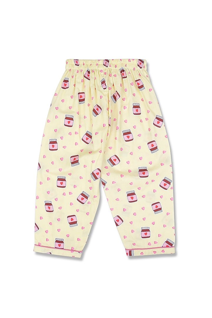 Light Yellow Printed Night Suit by Knitting doodles at Pernia's Pop Up Shop