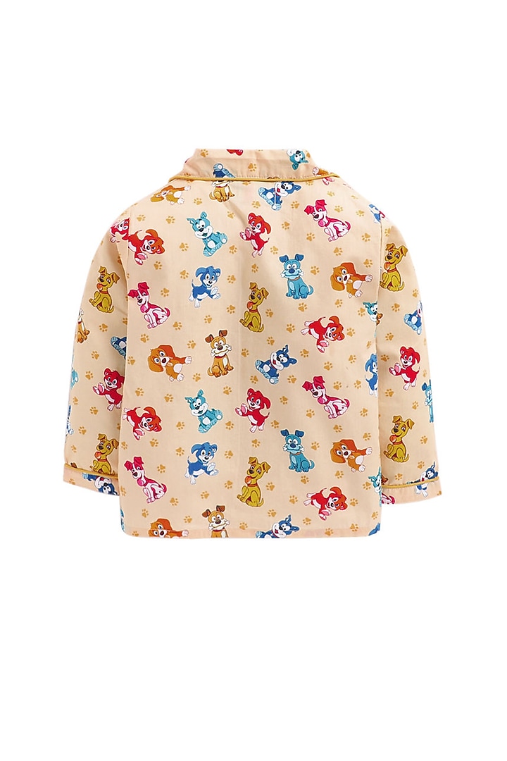 Peach Printed Night Suit by Knitting doodles at Pernia's Pop Up Shop