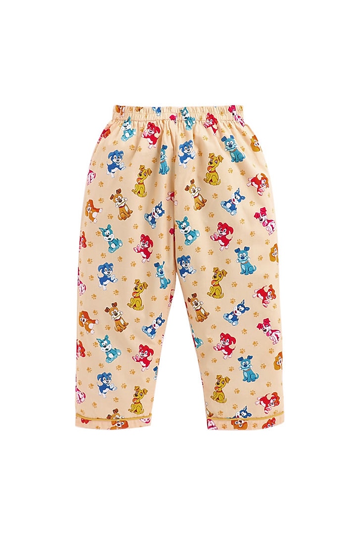 Peach Printed Night Suit by Knitting doodles at Pernia's Pop Up Shop