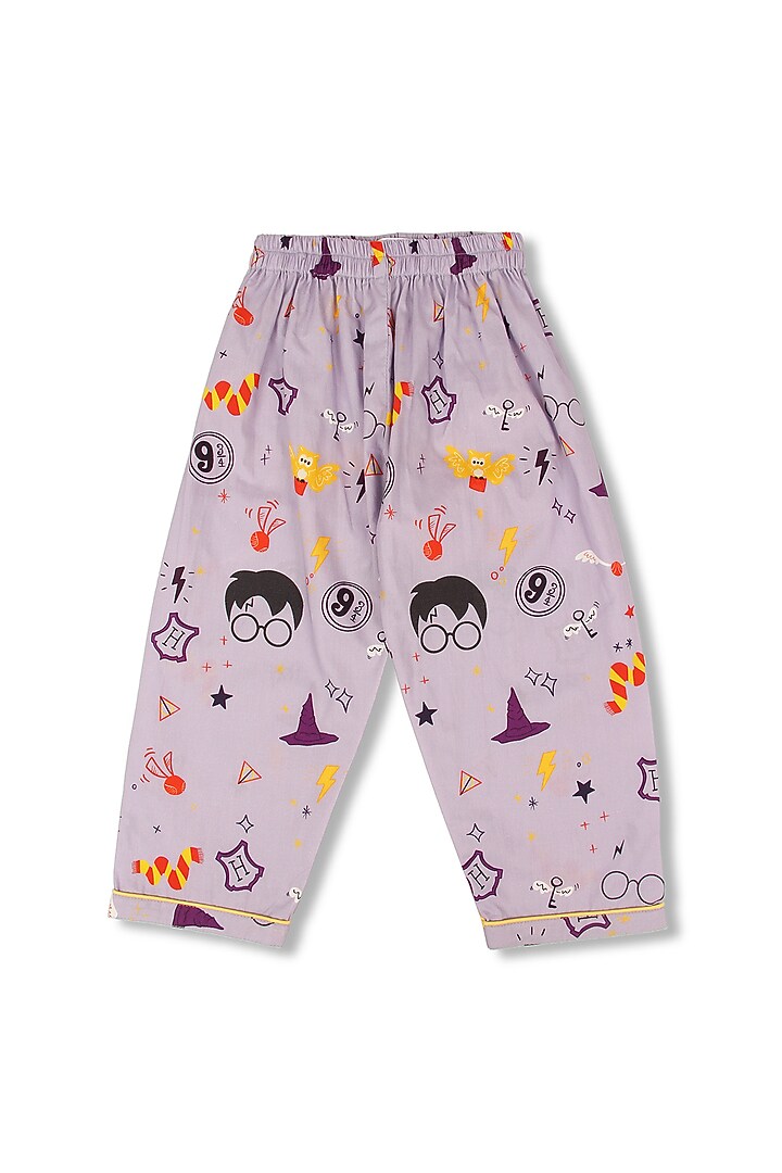 Mauve Night Suit With Print by Knitting doodles at Pernia's Pop Up Shop
