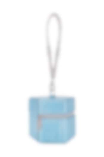 Ice Blue Handbag With Detachable Handle by KNGN