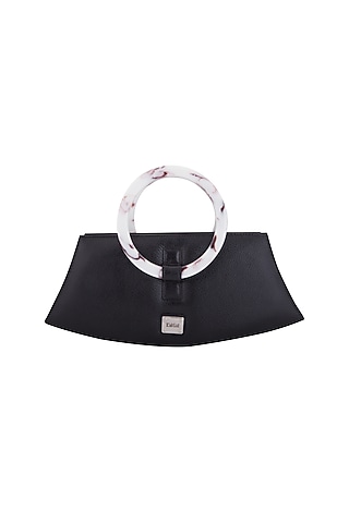 Black Handbag With Acrylic Handle by KNGN