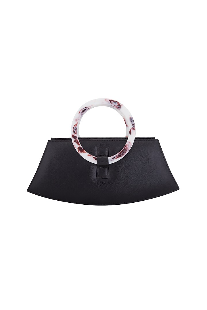 Black Handbag With Acrylic Handle by KNGN at Pernia's Pop Up Shop
