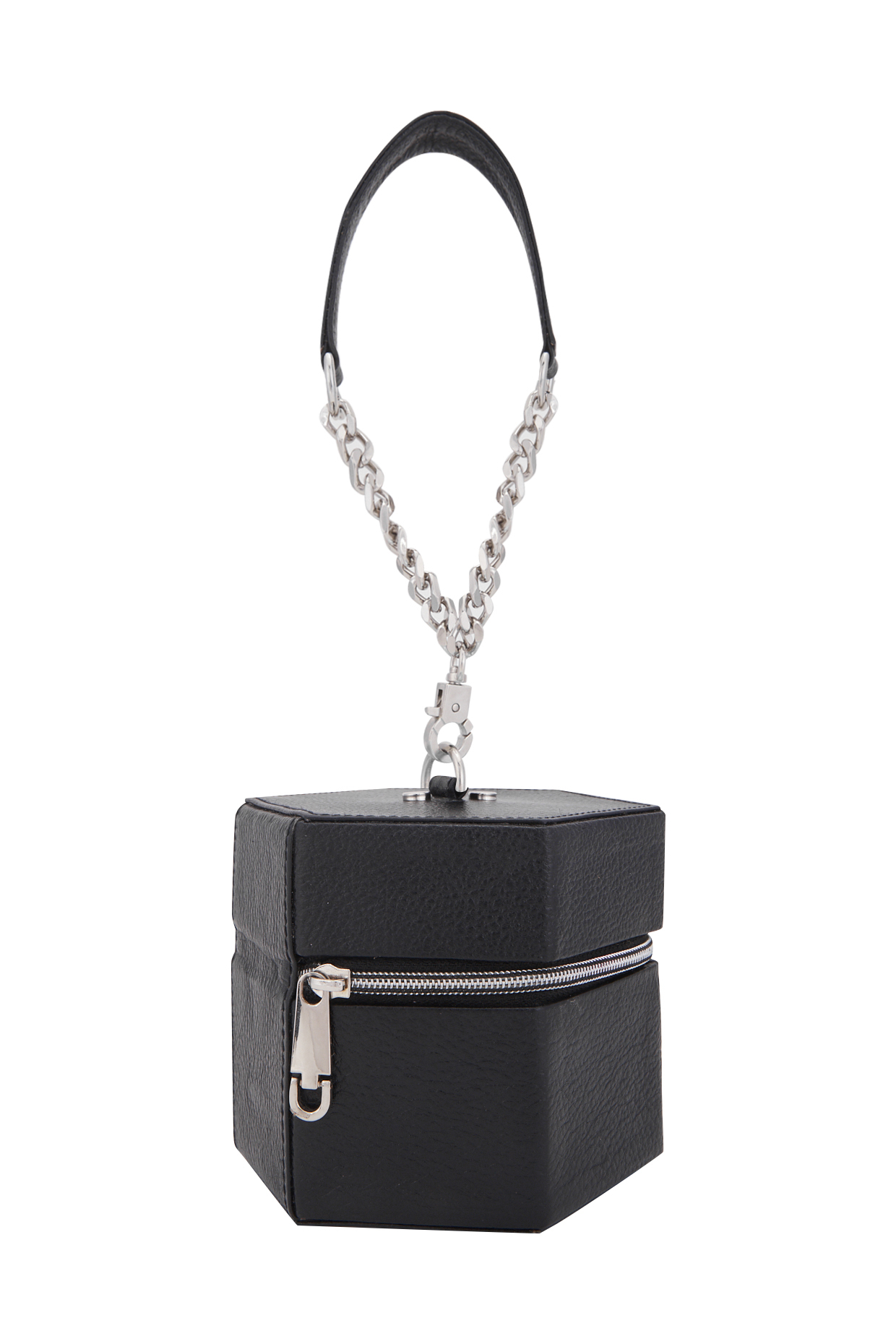 black purse with chain strap