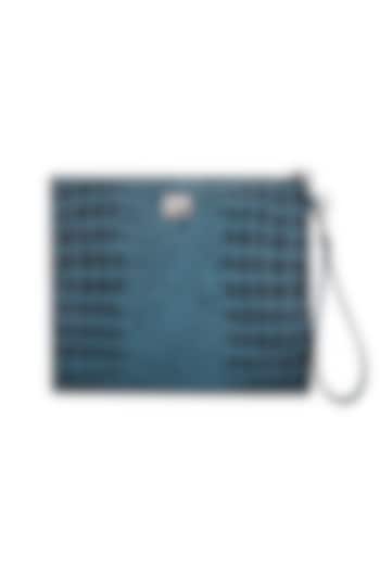 Black & Blue Handbag With Wristlet by KNGN
