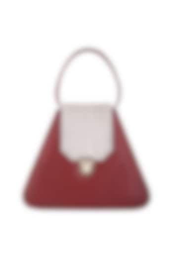 Red & Gold Handbag With Push Lock Opening by KNGN at Pernia's Pop Up Shop