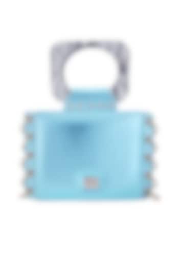 Ice Blue Clutch With Shoulder Strap by KNGN