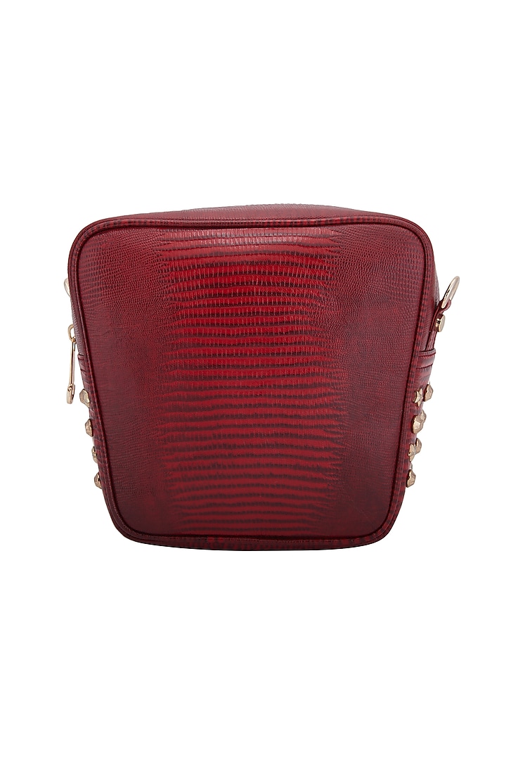 Red Crossbody Bag With Detachable Strap by KNGN