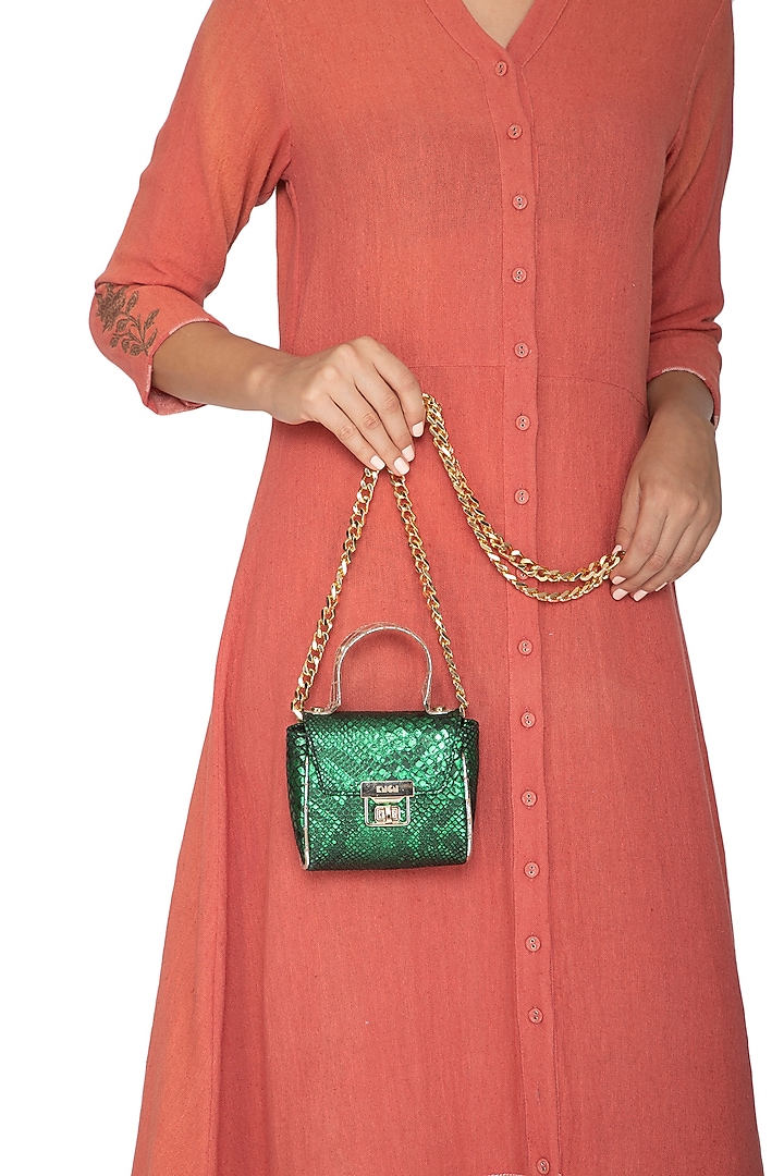 Emerald Green Mini Crossbody Bag by KNGN at Pernia's Pop Up Shop