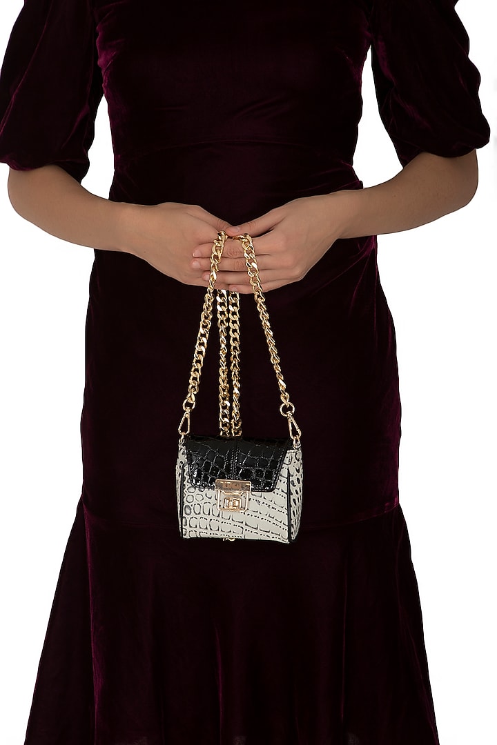 Black & White Mini Crossbody Bag by KNGN at Pernia's Pop Up Shop